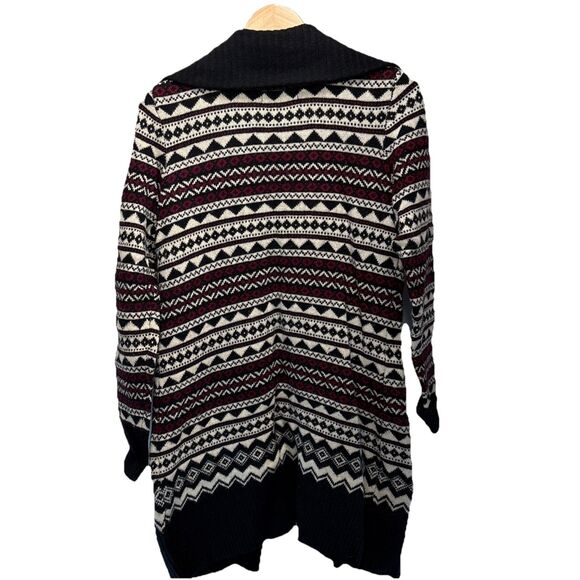 Cambridge Dry Goods Nordic Fair Isle Lambswool Duster Cardigan  Size M Vintage - Picture 2 of 11